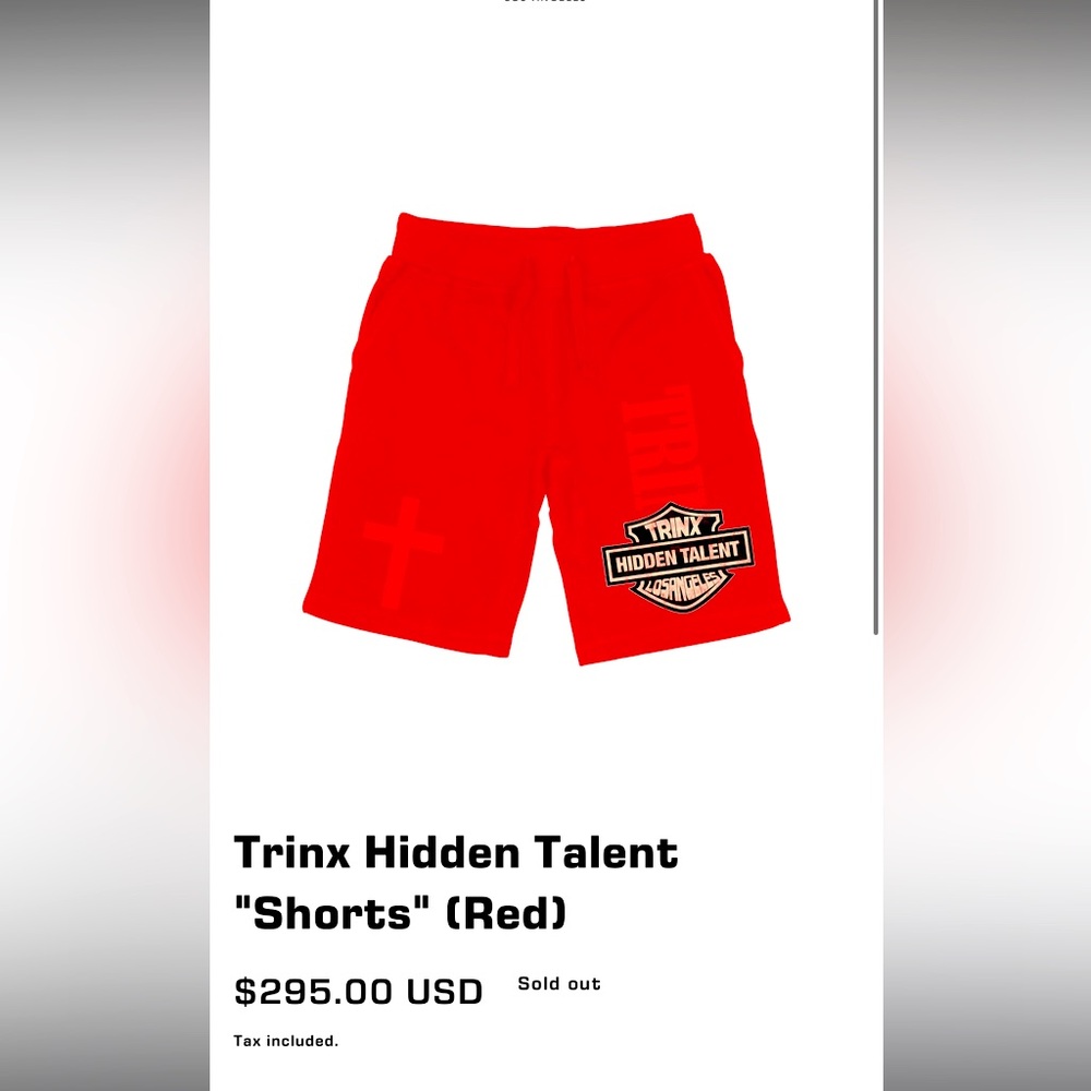 Trinx Hidden Talent LA Red Men’s Shorts Large